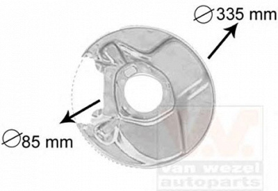VAN WEZEL 3010374 -  Отражатель, диск тормозного механизма